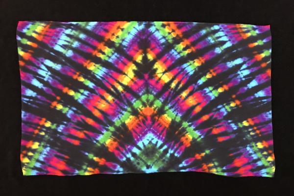 Rainbow and Black Strata Light Rayon Circular Scarf picture