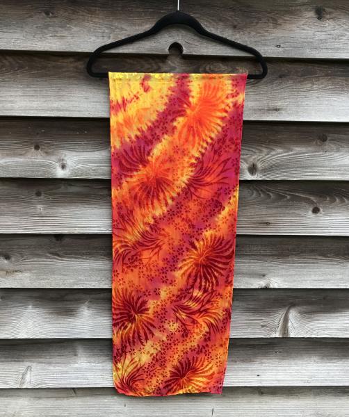 Large Chrysanthemums Etched Fire Accordion Devore Scarf