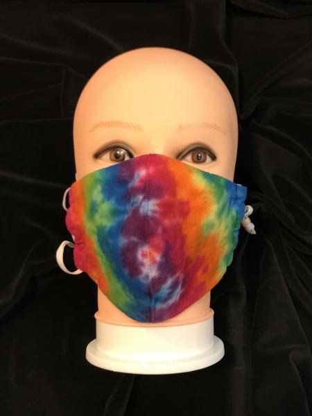 Rainbow Krackle Knit Fitted Adjustable Mask