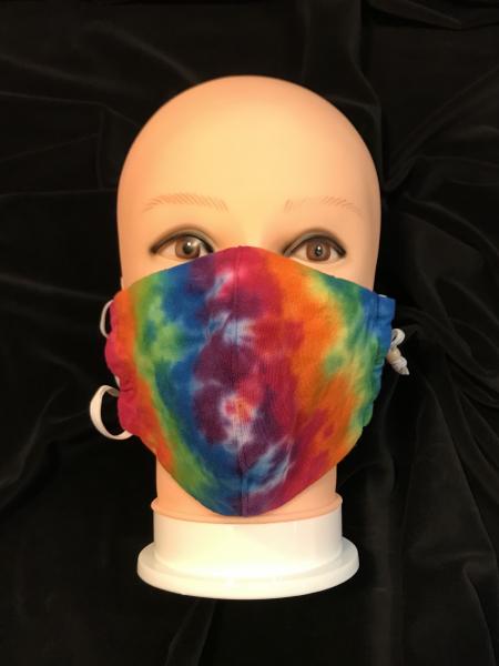 Rainbow Krackle Knit Fitted Adjustable Mask picture