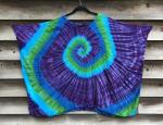 One Size Blues And Purple Spiral Light Rayon Poncho
