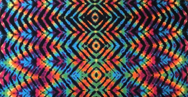 Rainbow and Black Waves Cotton Tapestry
