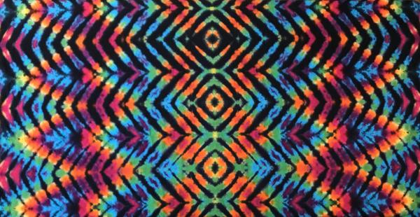 Rainbow and Black Waves Cotton Tapestry