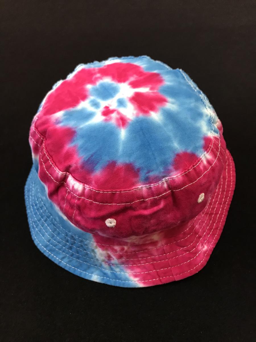 SIZE KID Blue and Fuschia Spiral Cotton Bucket Hat picture