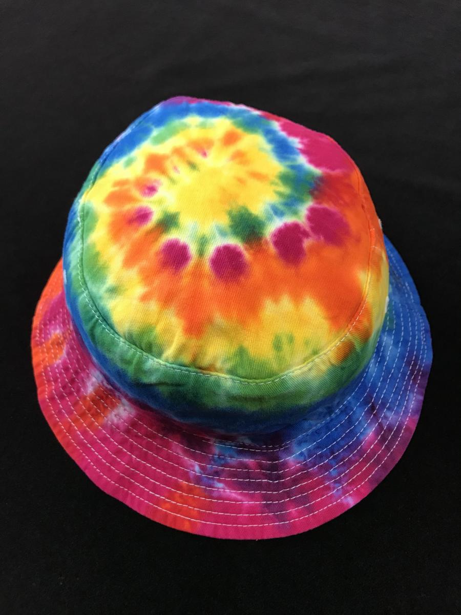 SIZE ADULT Rainbow Spiral Cotton Bucket Hat picture