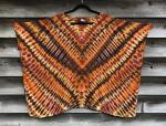 One Size Browns Zipper Light Rayon Poncho