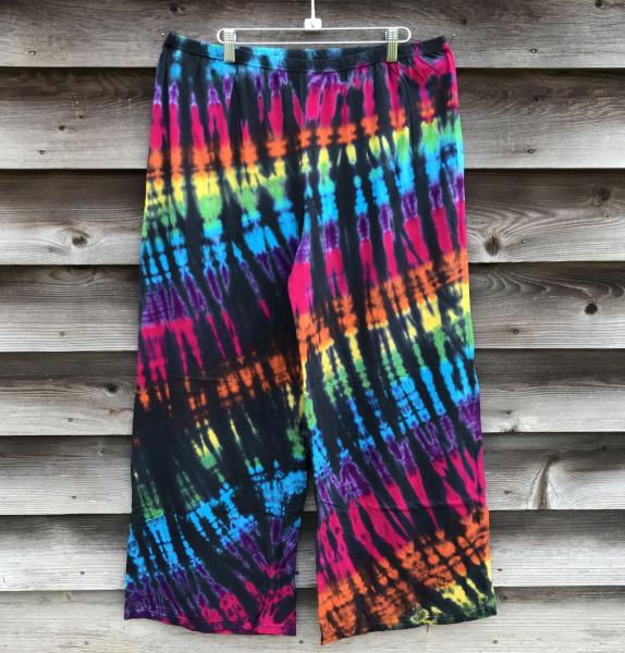 SIZE XL Rainbow And Black Strata Cotton Jersey Relaxed Pants