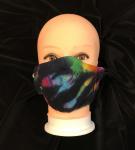Rainbow and Black Knit Fitted Adjustable Mask