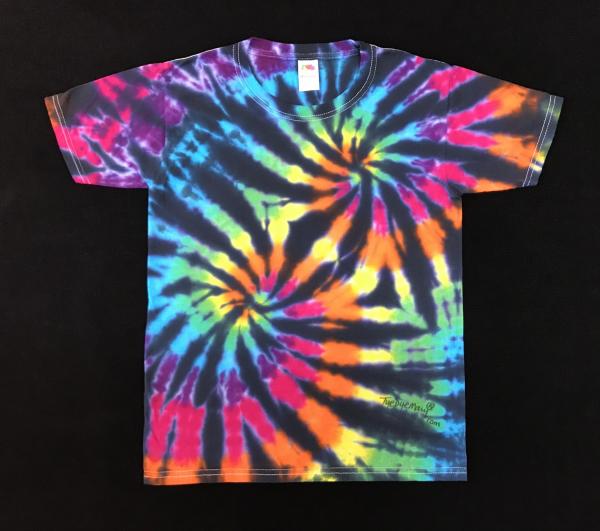 SIZE SMALL Rainbow and Black Double Spiral Kid Tee picture