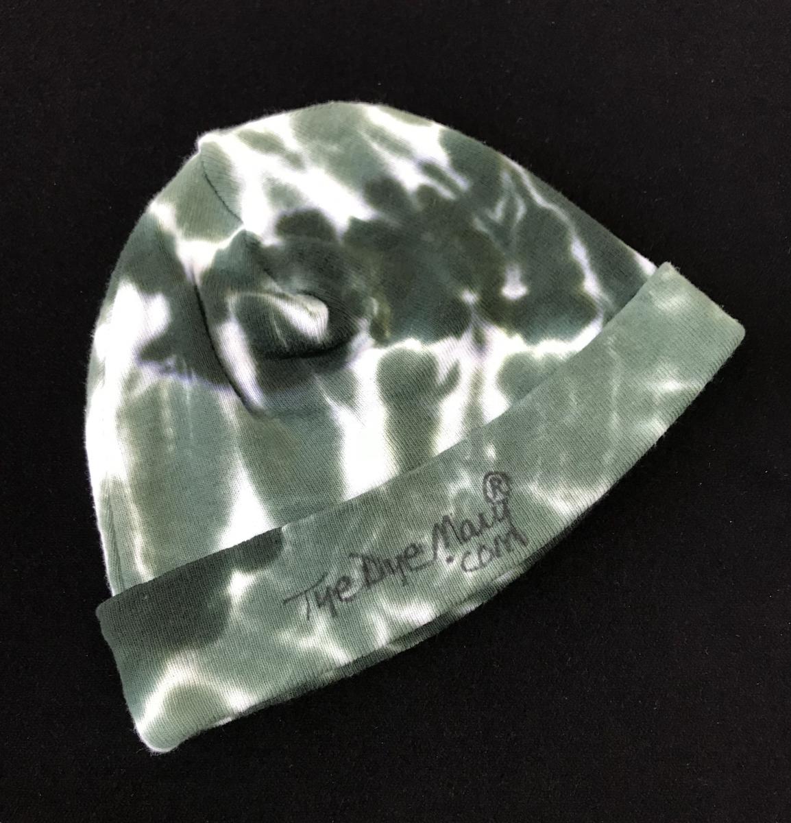 Size Newborn Sage and Evergreen Spiral Cotton Baby Cap picture