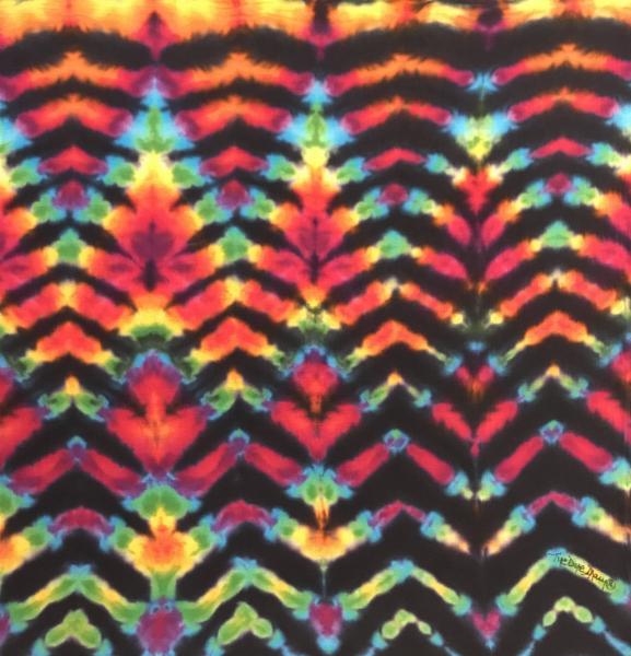 29" X 32" Rainbow and Black Mountains Flour Sack Tapestry