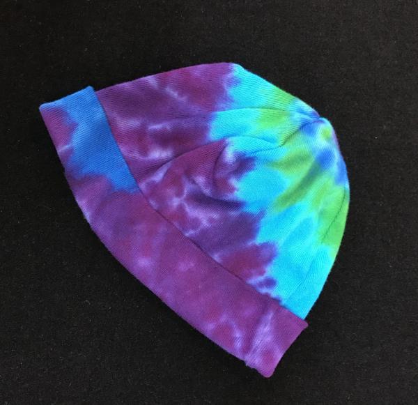 Size Infant Blues and Purple Spiral Baby Cap
