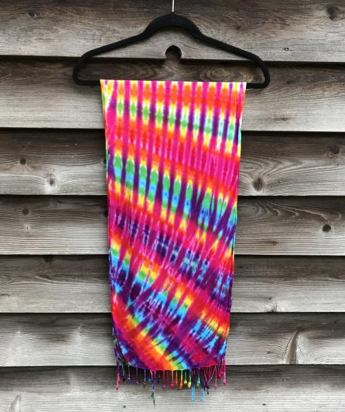 Rainbow and Rose Strata Light Rayon Fringe Scarf