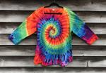 SIZE 3XL Rainbow Spiral 3-Quarter Sleeve Scoop Top