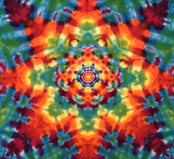 32" X 30" Rainbow Mandala Flour Sack Tapestry