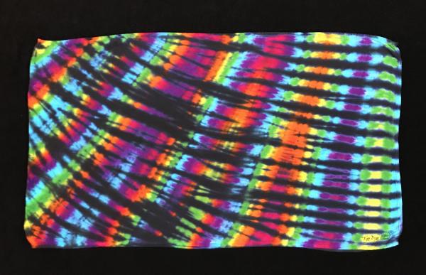 Rainbow and Black Strata Light Rayon Circular Scarf picture