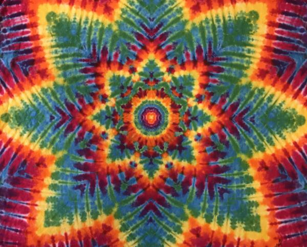 Rainbow Mandala 42" X 37" Cotton Tapestry picture