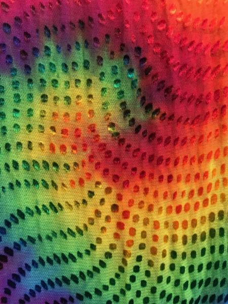 Small Dots Etched Rainbow Spiral Devore Scarf picture
