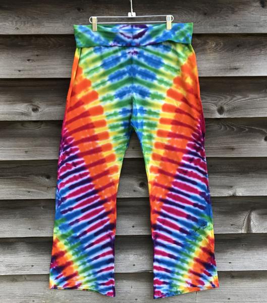 SIZE X-LARGE Women's Rainbow Zipper Yoga Pants picture