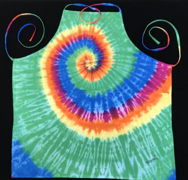 Rainbow with Green Spiral Quad-Pocket Apron picture