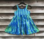 SIZE 8 Blue and Green Strata Strata Girl's Gauzy Garden Dress