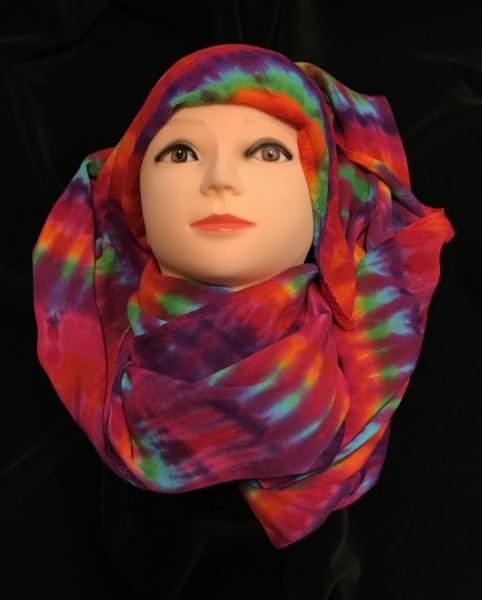 Rainbow and Rose Strata Light Rayon Circular Scarf picture