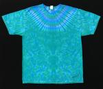 SIZE LARGE Emerald And Blue Scallop With Krackle Custom Tee