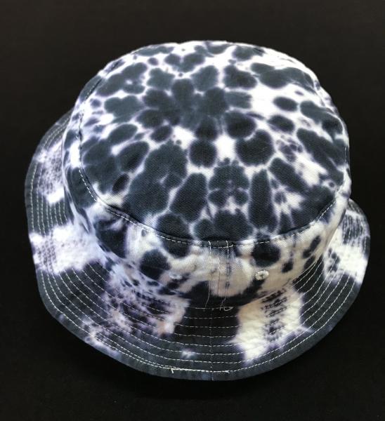 SIZE ADULT Black and White Spiral Cotton Bucket Hat