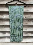 Large Bamboo Etched Sage and Grey Devore Scarf