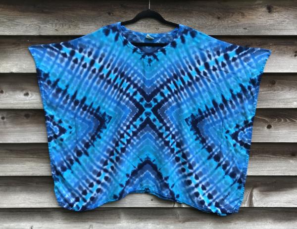 One Size Multi-Blue X Light Rayon Poncho picture