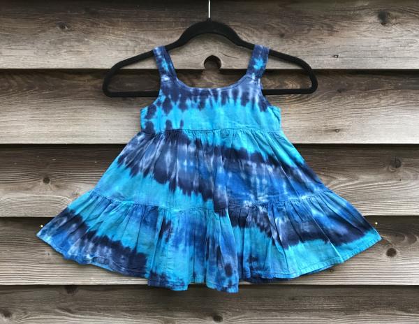 SIZE 2 Multi-Blue Strata Girl's Gauzy Garden Dress picture