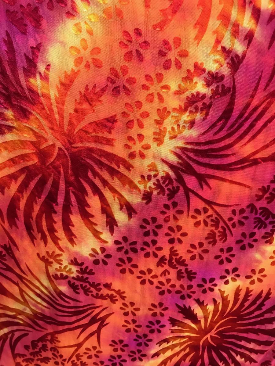 Large Chrysanthemums Etched Fire Accordion Devore Scarf picture