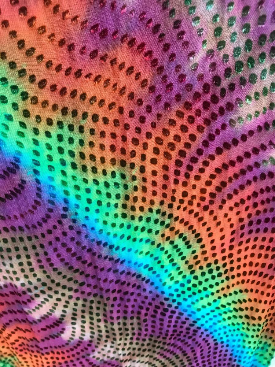 Large Dots Etched New Fall Accordion Devore Scarf picture