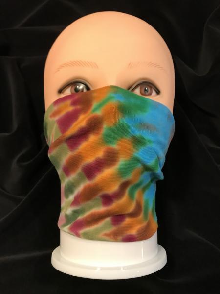 New Fall Accordion/Solid Turquoise 2 Piece Tie-On Mask picture