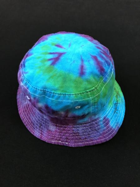 SIZE KID Blues and Purple Spiral Cotton Bucket Hat picture