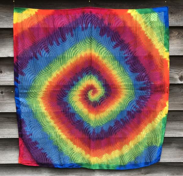 36" X 36" Dots Etched Rainbow Spiral Scarf