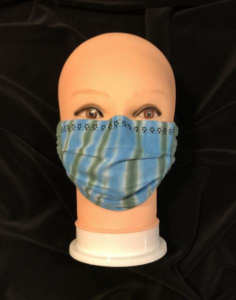 Baby Blue and Sage Strata Adjustable Mask