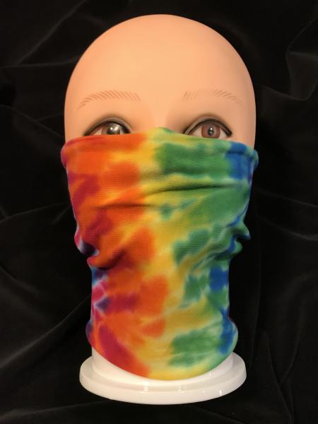 Rainbow Arches/Solid Rose 2 Piece Tie-On Mask