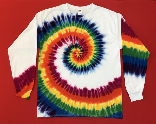 SIZE LARGE Rainbow Spiral With White Background Longsleeve