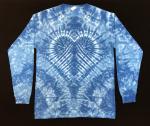 SIZE MEDIUM 2-Tone Blue Krackle Heart Longsleeve