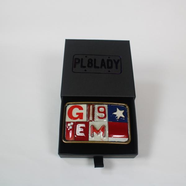 Gig 'em Ransom Note Belt Buckle picture