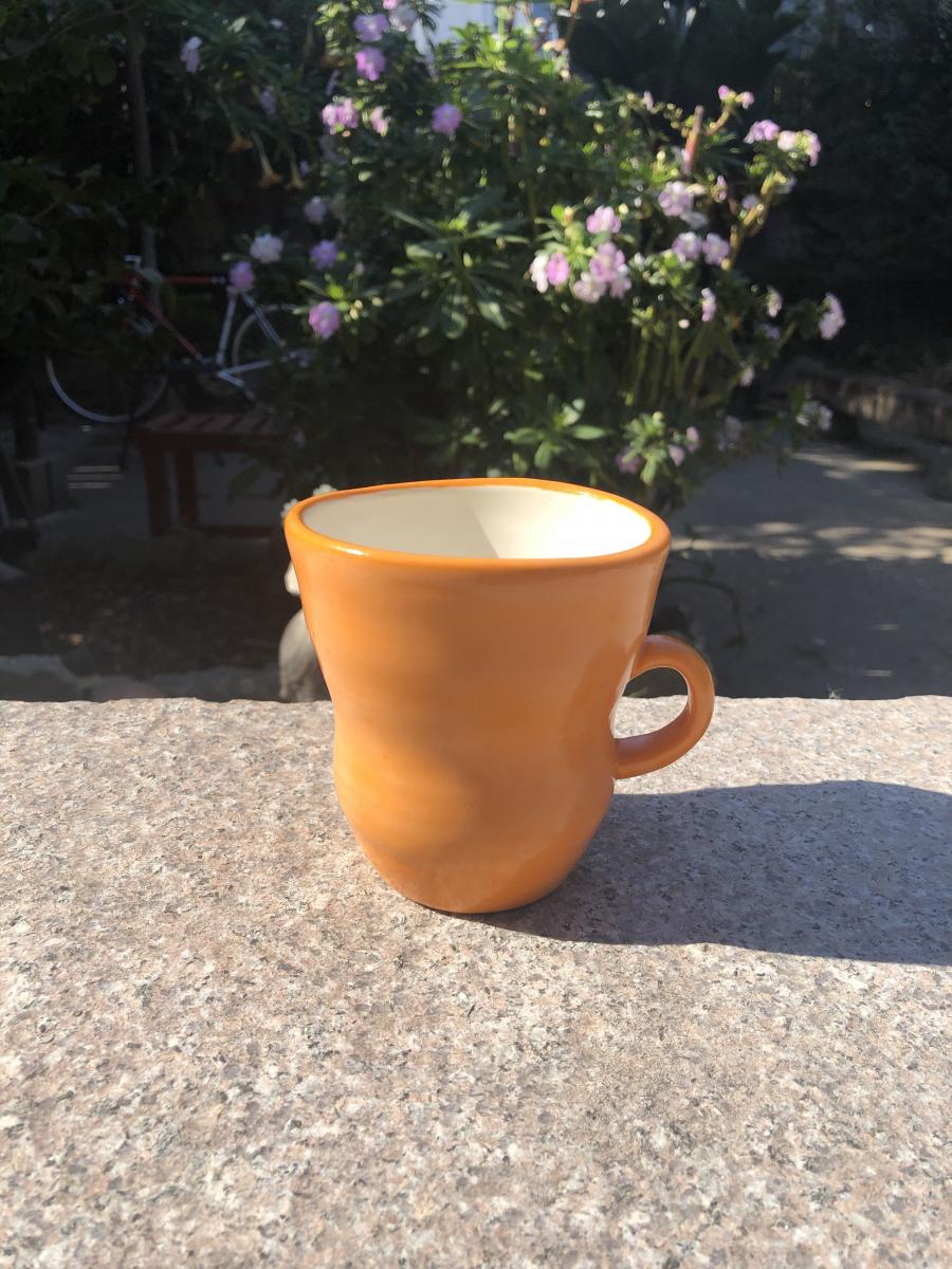 Altered Double Orbed Mug With Tiny Handle - MADE TO ORDER picture