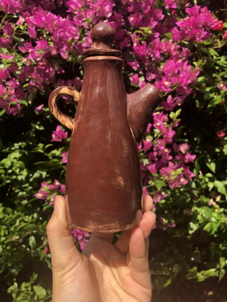 Copper Red Brown Ceramic Oil Dispenser Teapot picture