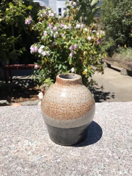 Black White & Orange Ceramic Bud Vase picture