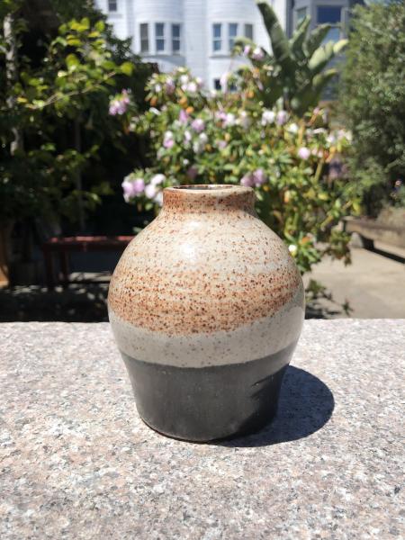 Black White & Orange Ceramic Bud Vase picture