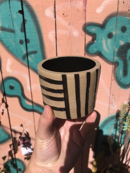 Small Brown & Black Planter