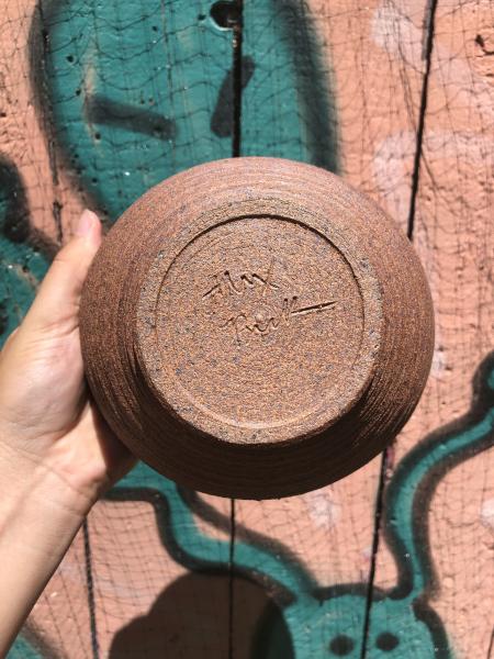 Oval Red & White Stoneware Bowl picture