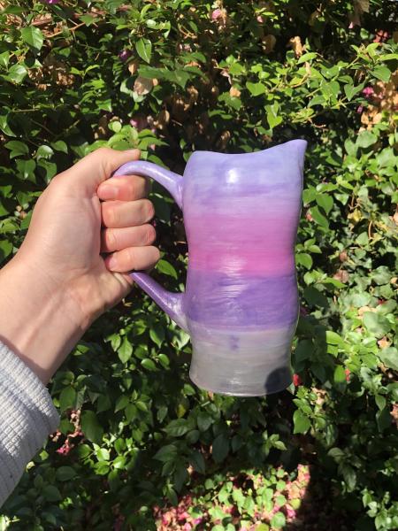 Tall Decorative Ceramic Purple Pitcher picture