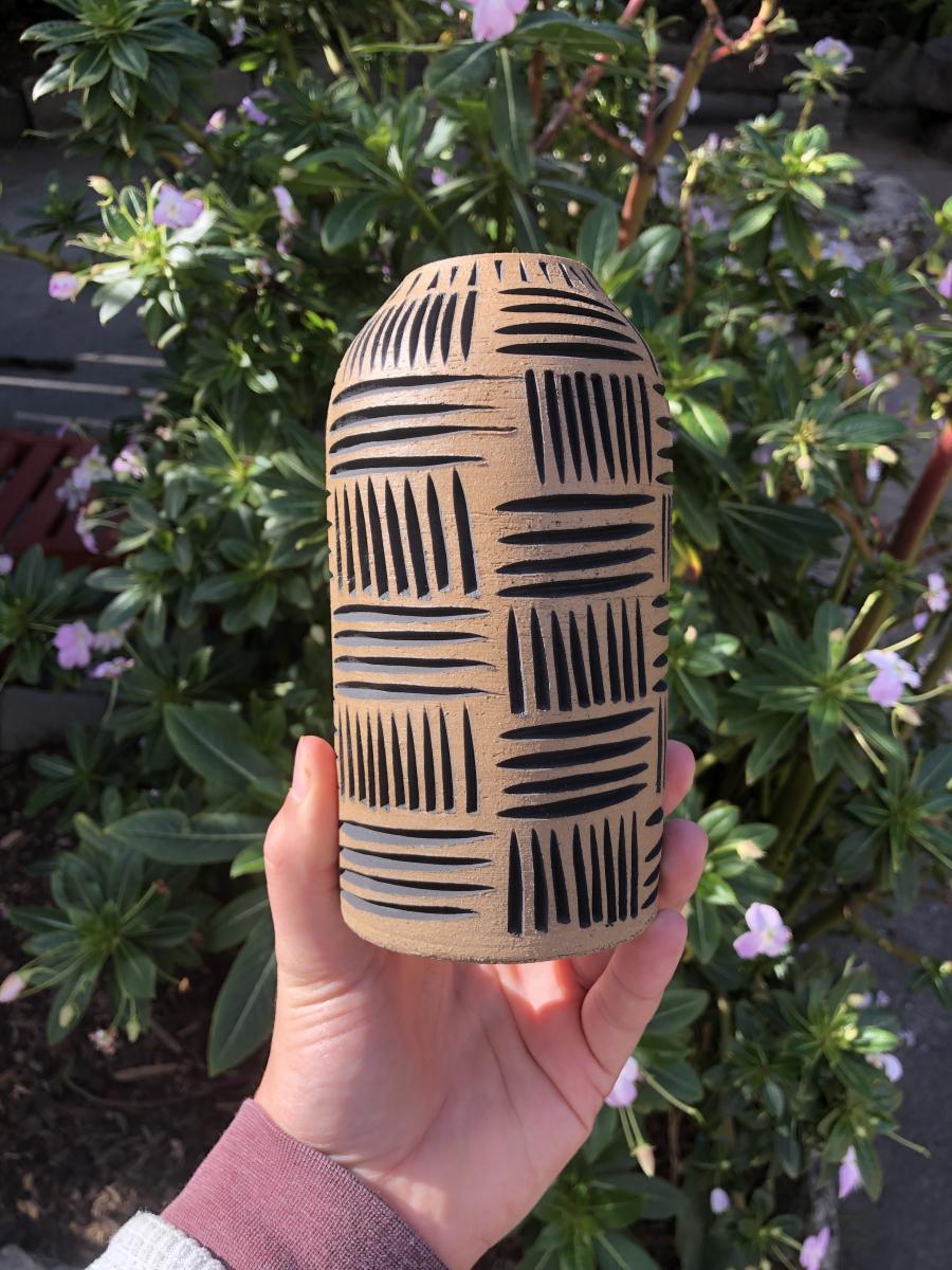 Tall Carved Bud Vase - MADE TO ORDER picture