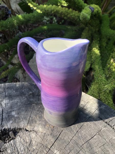 Tall Decorative Ceramic Purple Pitcher